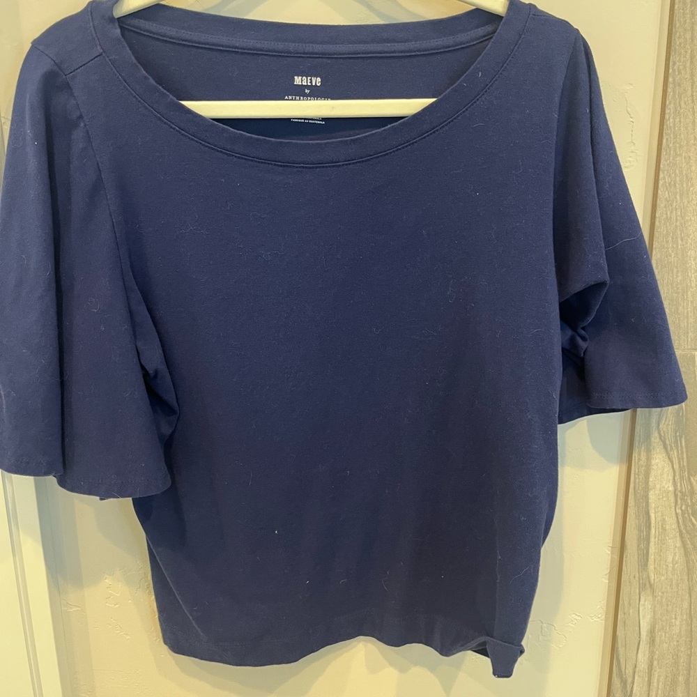 Maeve bell sleeve navy shirt